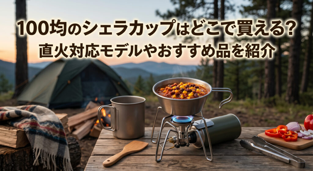 100均で購入したシェラカップを使って料理をしている画像