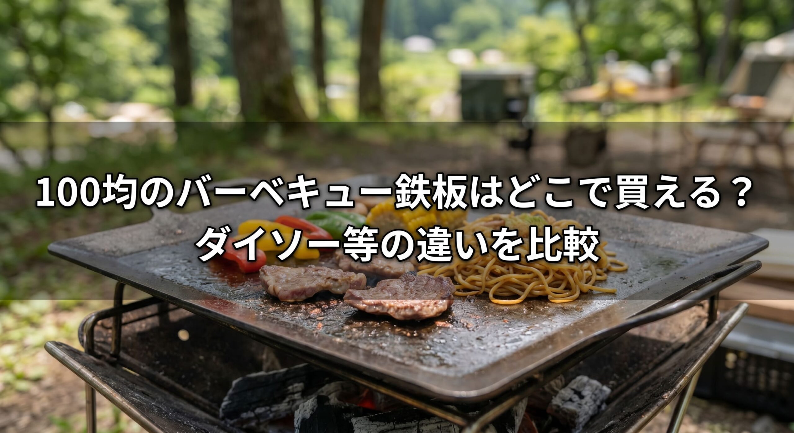 100均などで購入できるバーベキュー鉄板を紹介している画像
