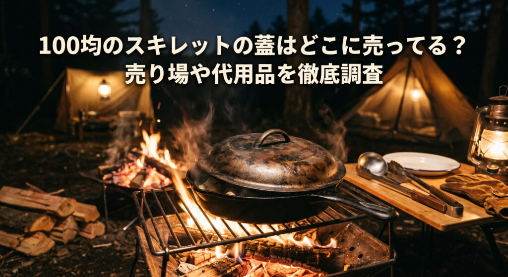 100均で購入したスキレットと蓋を使って料理を作っている画像