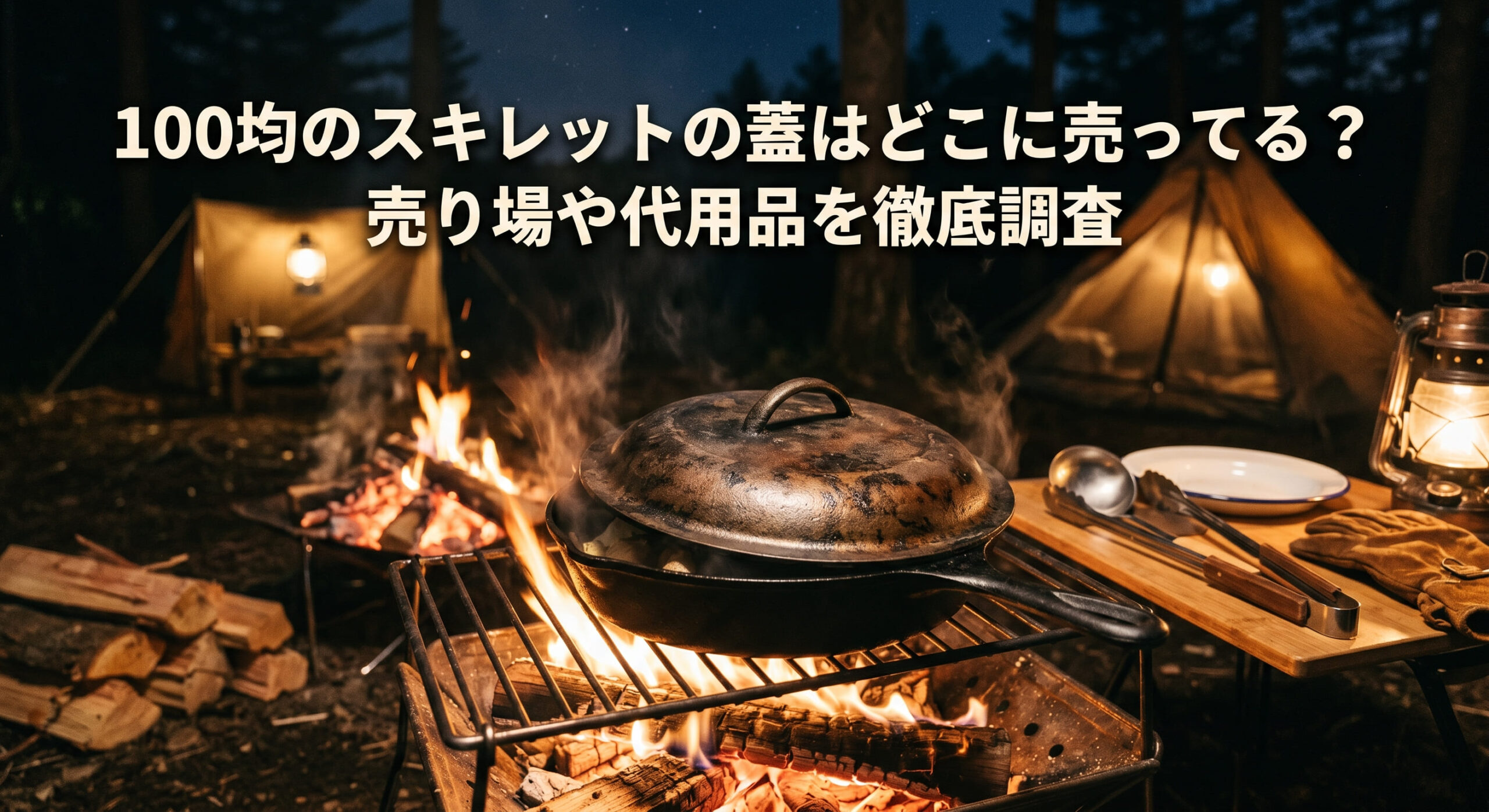 100均で購入したスキレットと蓋を使って料理を作っている画像