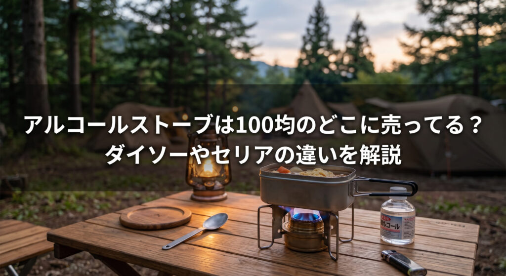 ダイソーやセリアなどの100均で買えるアルコールストーブで簡単な料理をしている画像