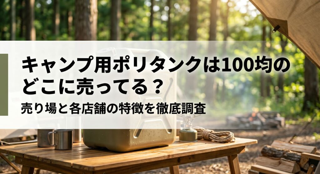 キャンプ用のポリタンクを100均を購入しキャンプを使用している画像