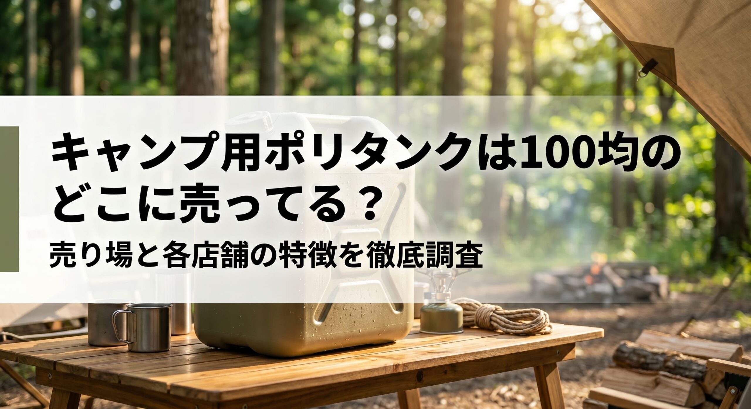 キャンプ用のポリタンクを100均を購入しキャンプを使用している画像