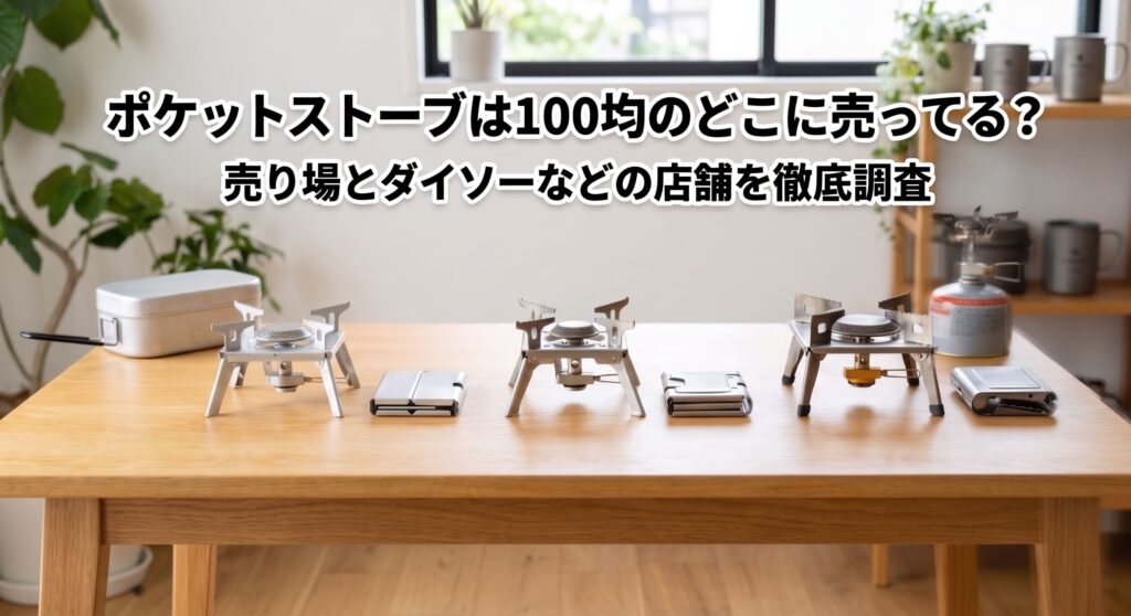 100均や楽天で購入できるポケットストーブを自宅で比較している画像
